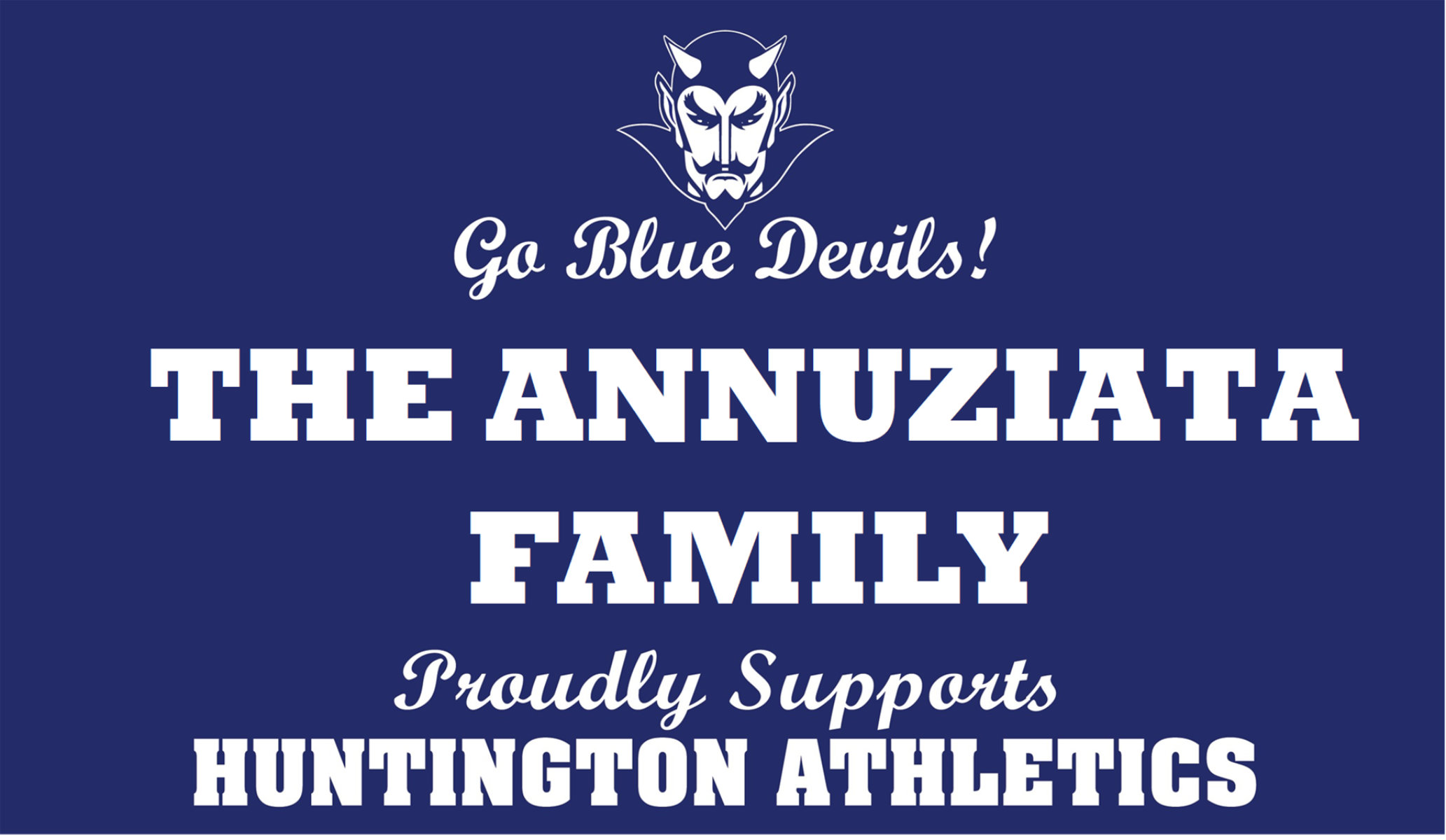 Blue Devil Booster Club field banners are available for purchase.