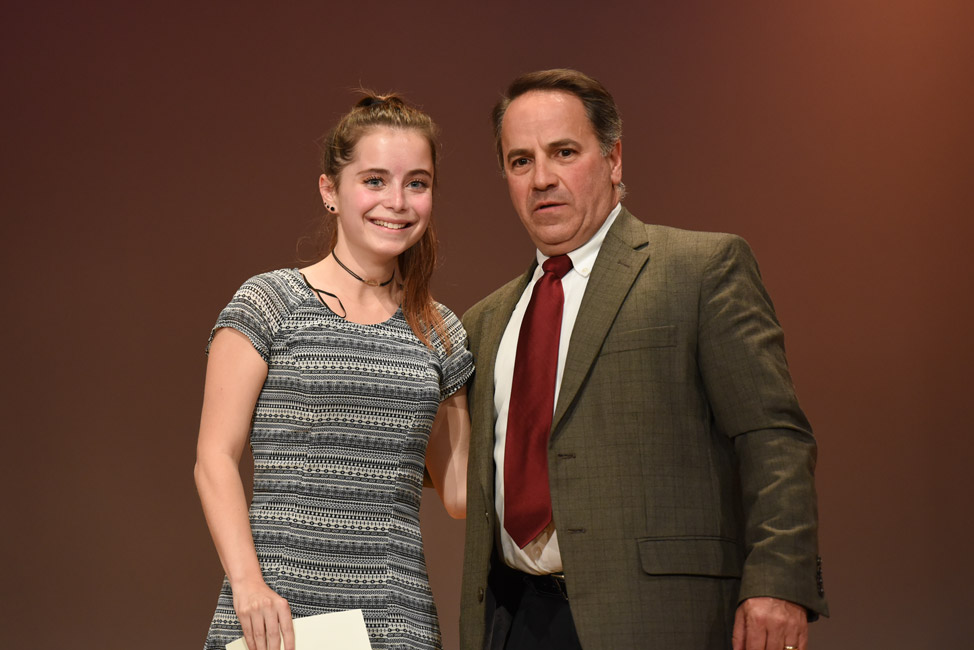 Camryn Libes with Humanities Chairman Joseph Leavy