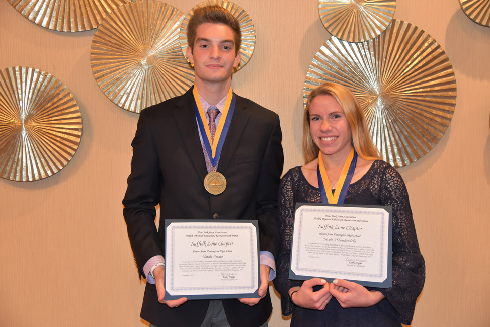Suffolk Zone Award recipients Nat Amato and Nicole Abbondandelo.
