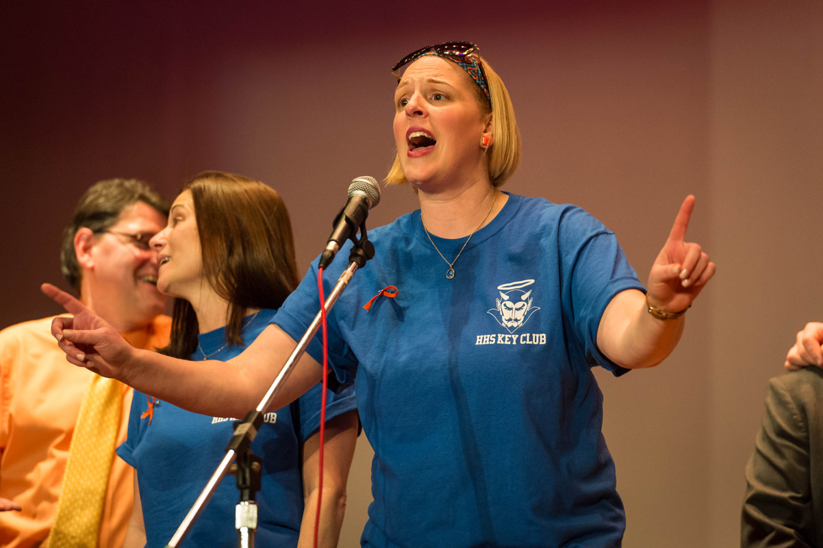 Kelly Kryscinski performs at the K-Factor talent show in March 2017.