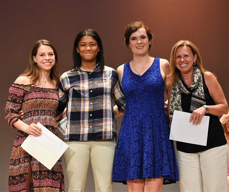PTA Scholarship winners and president