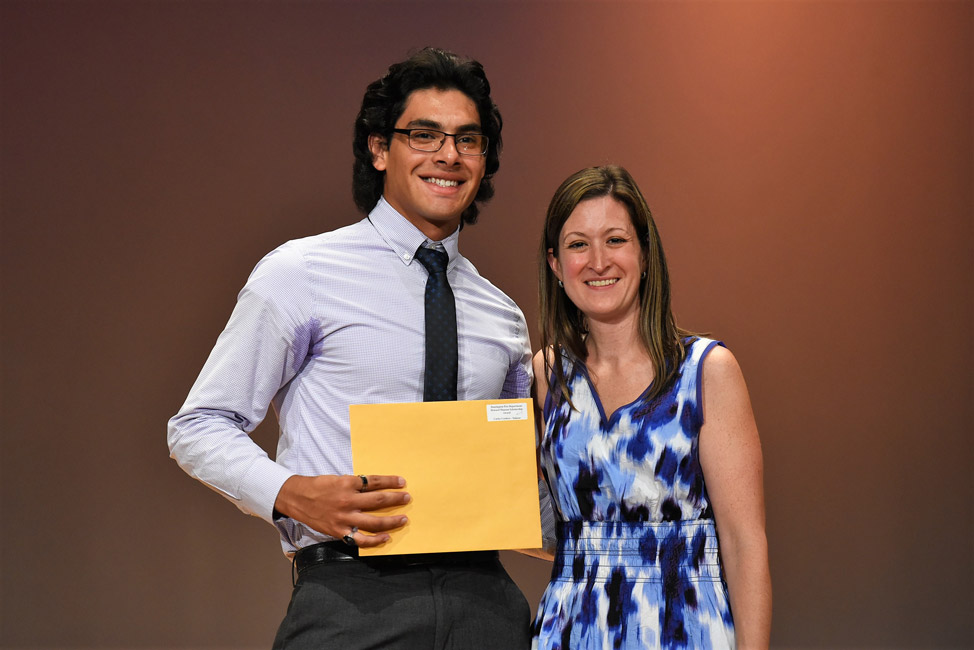 Carlos Cordero-Salazar with school counselor Bernadette Walsh