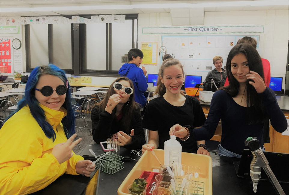 Huntington High School science students enjoyed a unique lab experience on Halloween.