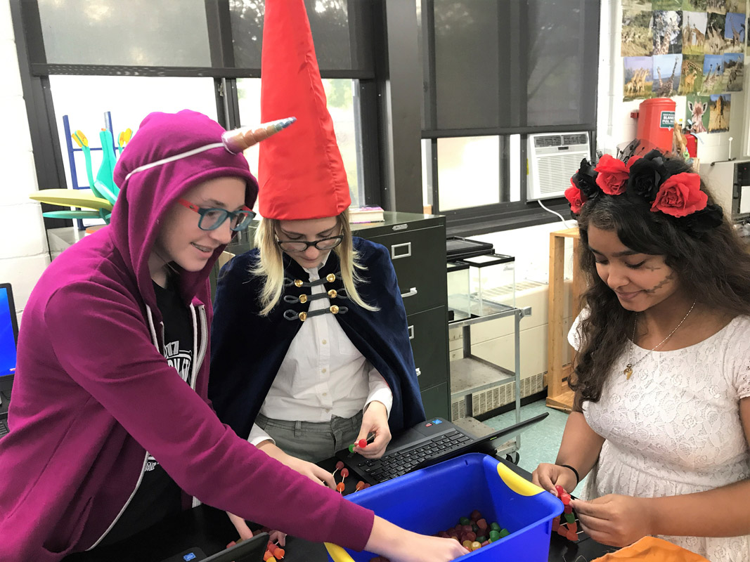 Huntington students took the lab seriously.