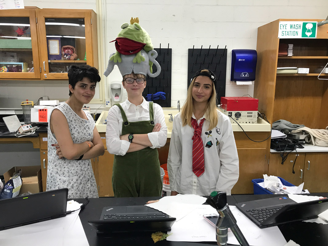 Teacher Lori Kenny created a special lab experience on Halloween. 