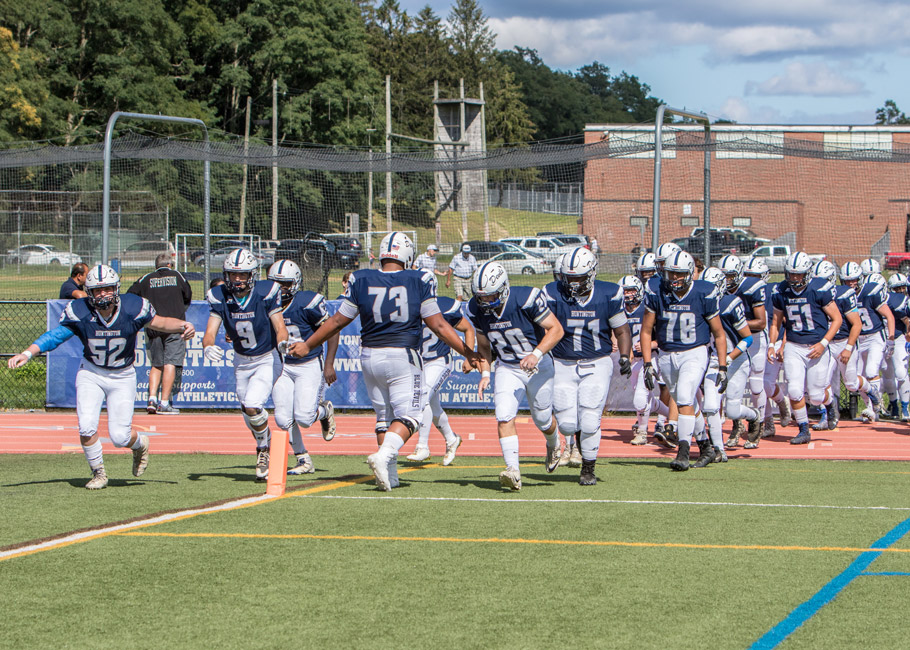 Huntington football takes the field.