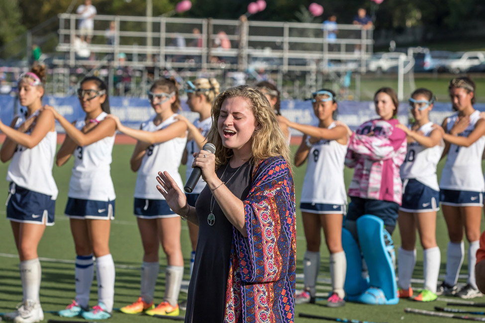Sarah Agrillo sang the national anthem