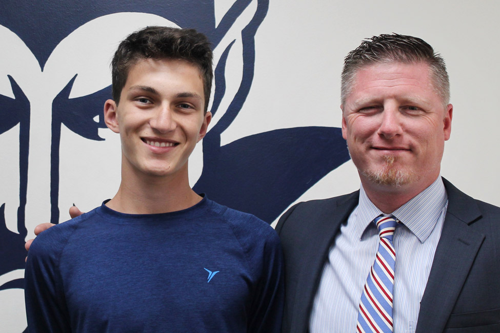 Aidan Forbes with Principal Brenden Cusack