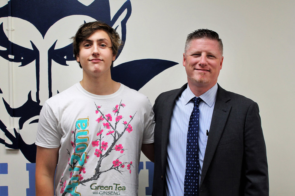 Levi Leach with Principal Brenden Cusack