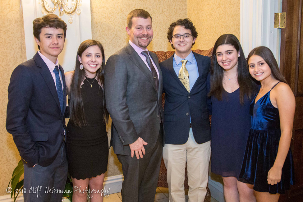 Huntington teacher James Graber with HFEE Youth Board members. 
