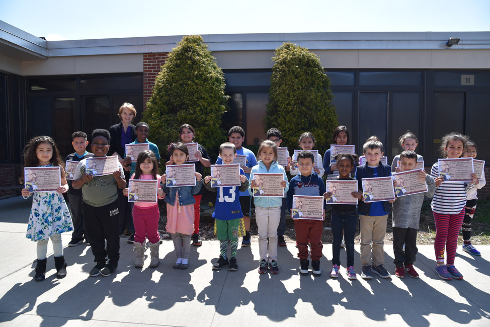 Washington Ways Award recipients for March with Principal Marsha Neville