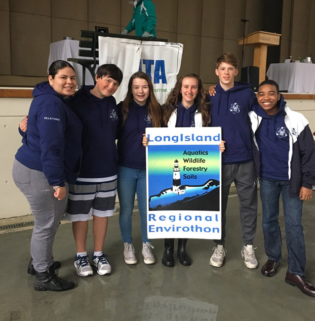 Huntington's high-powered LI regional Envirothon team.