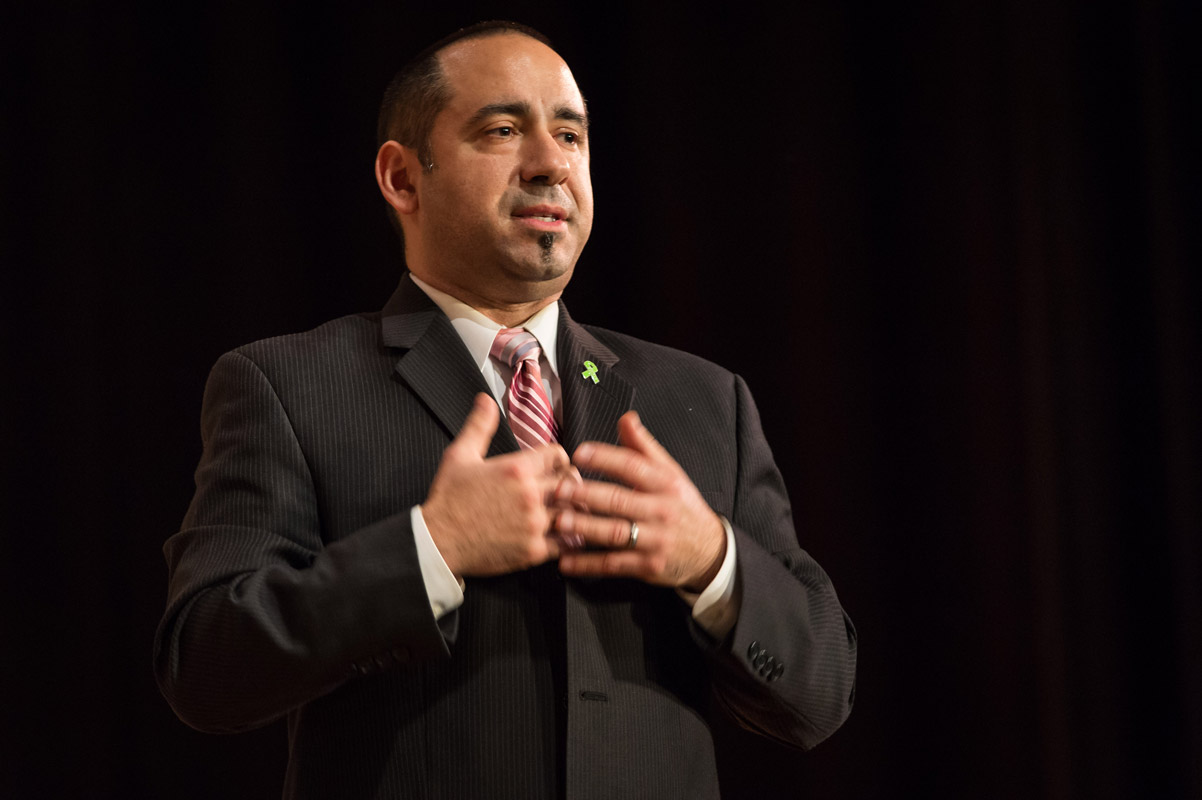 Longtime Huntington High School music teacher and band director Jason Giachetti. (Darin Reed photo.)