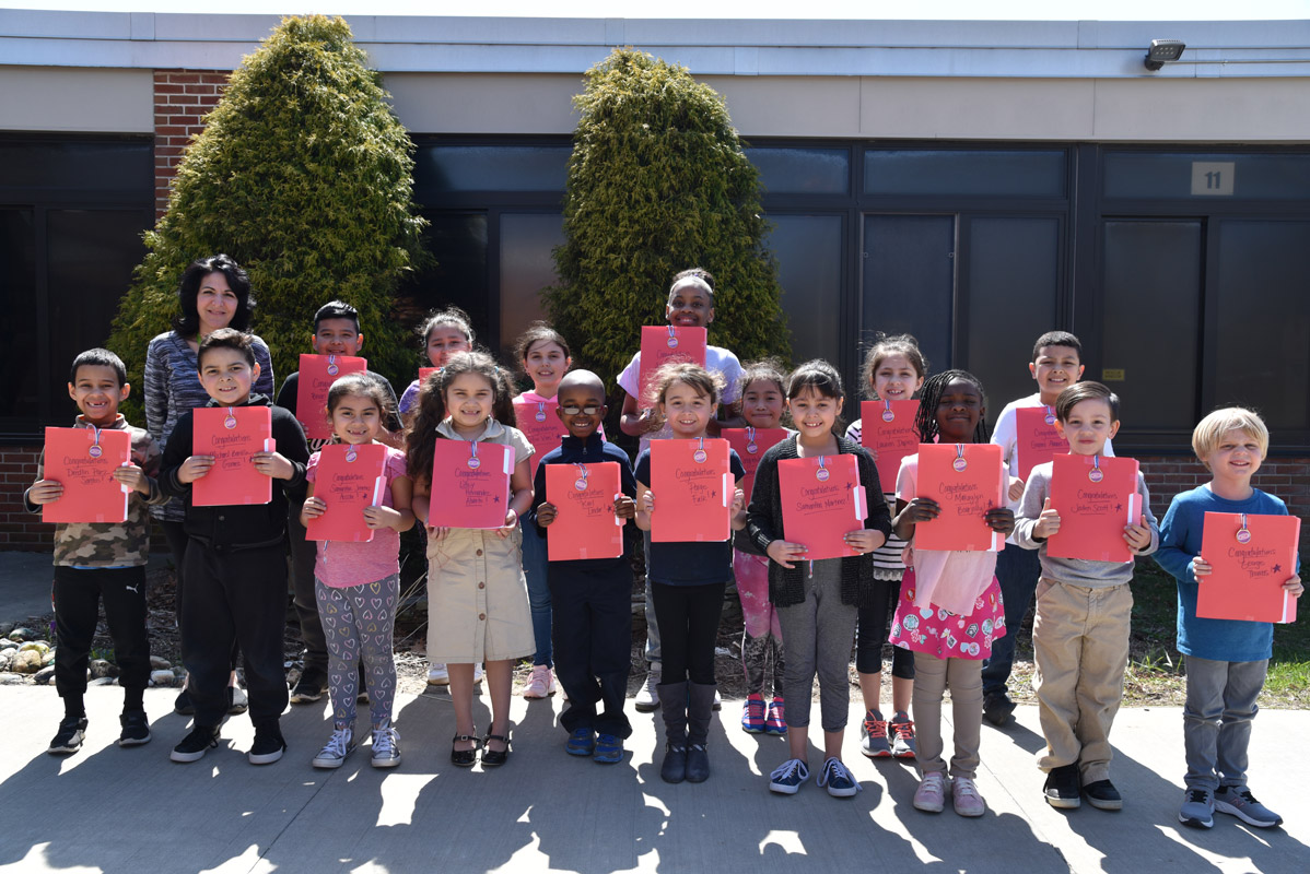 Washington School's April Featured Artists with art teacher Maria Mazzola. (10)