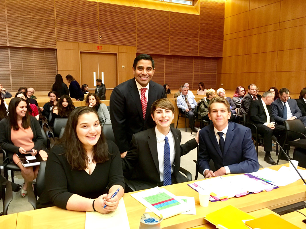 Huntington legal advisor Xavier Palacios with attorneys Alyssa Befumo, Max Robins and John Panos.