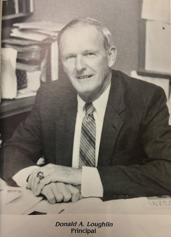 Donald Loughlin as principal of Sperry High School in Rush-Henrietta, New York.