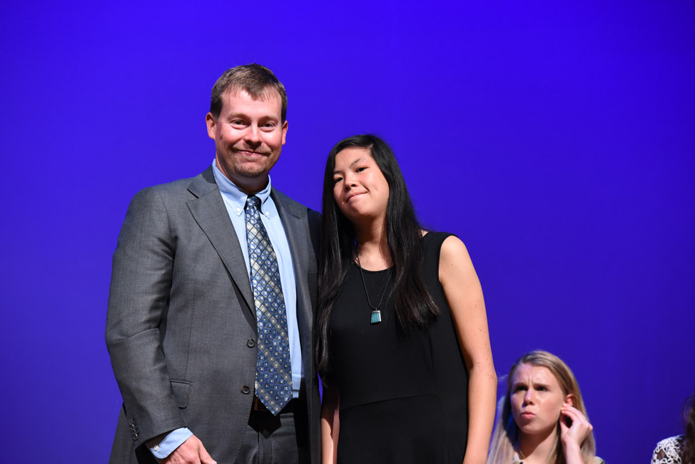 ATH President James Graber presented the scholarship to Emma Franznick.