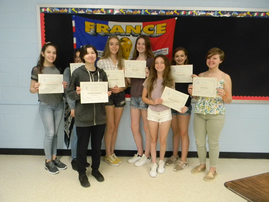 Finley eighth grade Le Grand Conours participants.