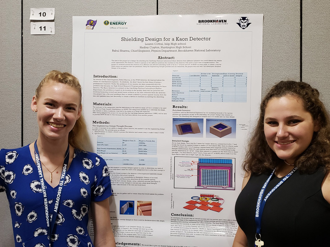 Huntington's Hadley Clayton (left) with her summer research partner, Lauren Cottral of Islip.