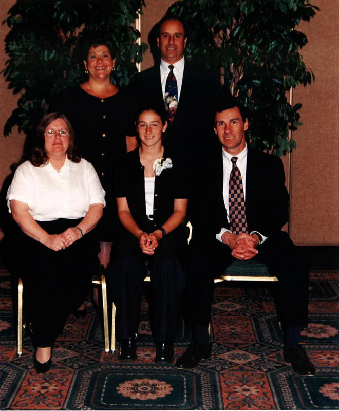 Steven Tribus with Huntington's 1997 valedictorian, Susan Fiore.