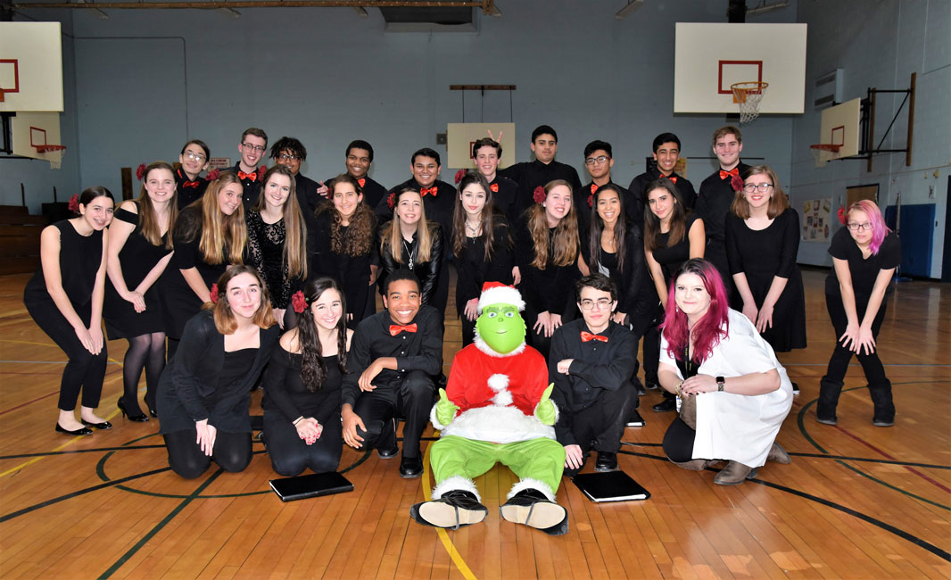 The Huntington High School chamber choir performed at Monday night's Huntington School Board meeting.