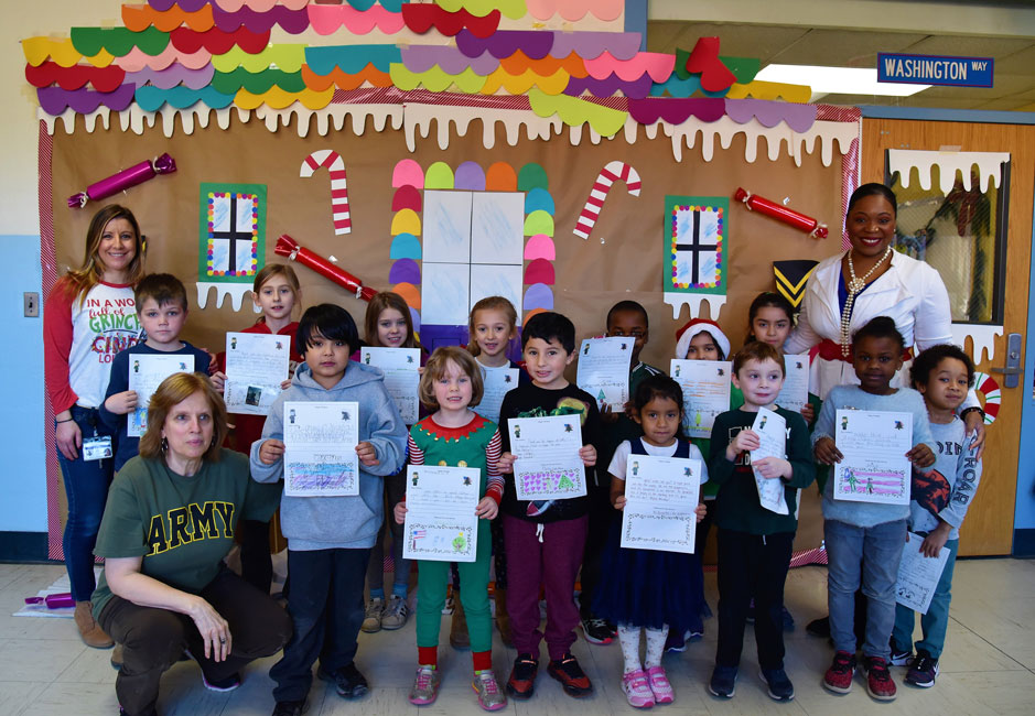 Washington School students wrote letters to US service men and women for the holidays.