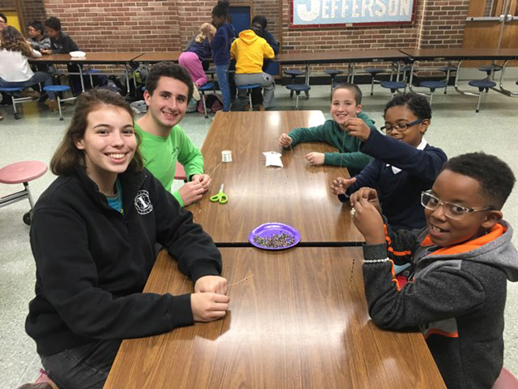 Huntington Interact Club members recently worked on a project with their Jefferson Primary School counterparts.