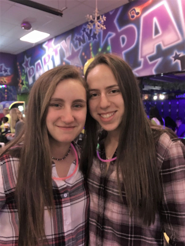 Peyton Kalb with her best friend, Lia Shechter.