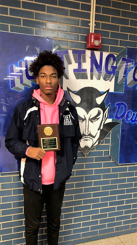 Senior Johnathan Smith captured the Most Outstanding Runner Award at the North Shore Invitational at Ocean Breeze Track & Field Complex at Staten Island.