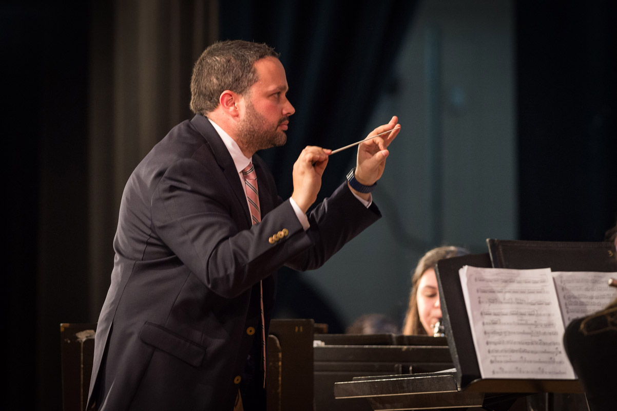 Brian Stellato is the junior symphonic band director. (Darin Reed photo.)