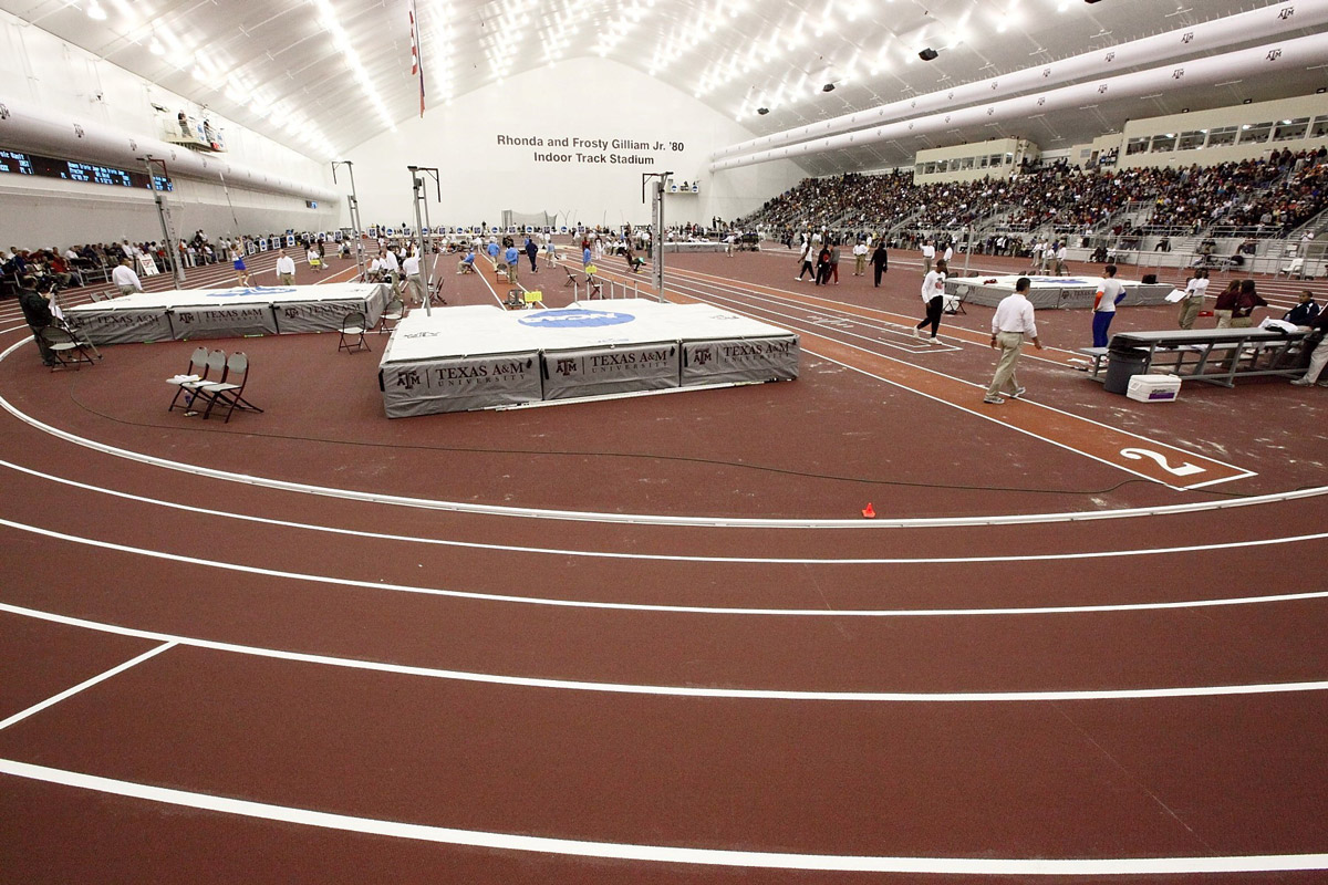 Kyree Johnson is starting to shine at Texas A&M's indoor track stadium.