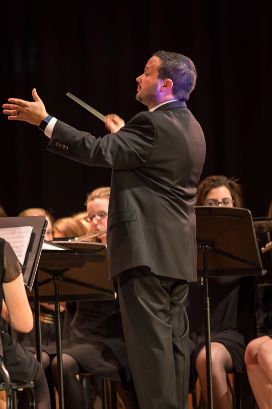 Brian Stellato will director Huntington's junior symphonic band during the concert. (Darin Reed photo.)