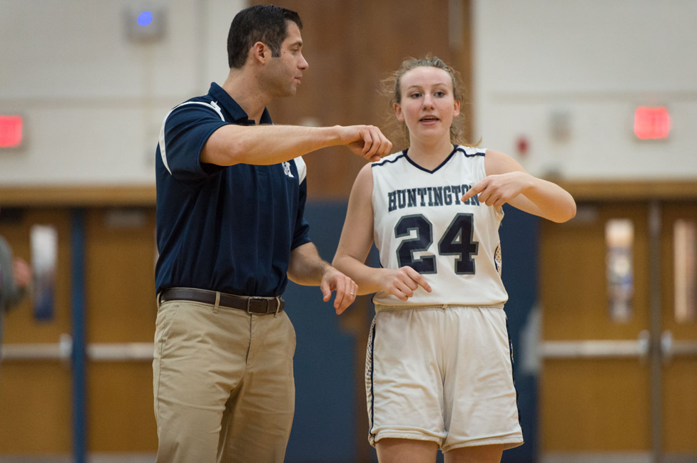 coach Mike Kaplan and sophomore Holly Wright