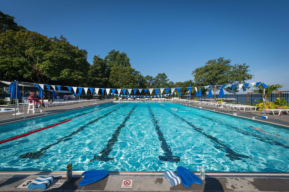 Huntington's girls' swimming team practiced at the Bay Club for the season's opening three weeks. 