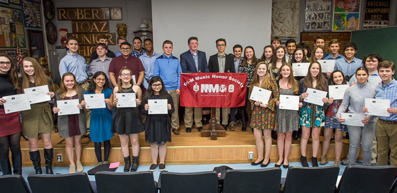 Tri-M Honor Society's 37-member strong Class of 2018. 