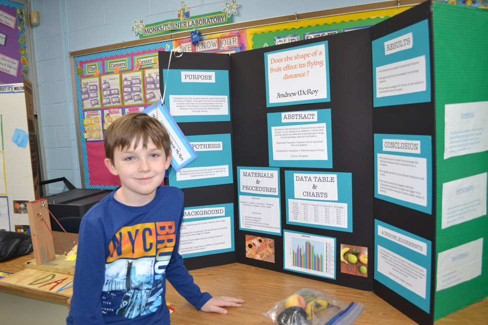 Andrew McRoy displayed his spectacular Science Fair project.