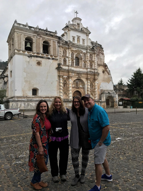 Camille Tedeschi (second from left) in historic Guatemala.
