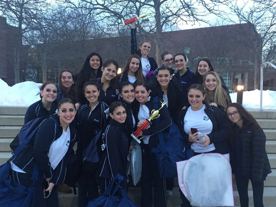 The Huntington Highsteppers outside Nassau Community College last Sunday.