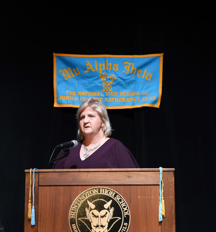 Huntington Math Honor Society faculty advisor Monica Racz.