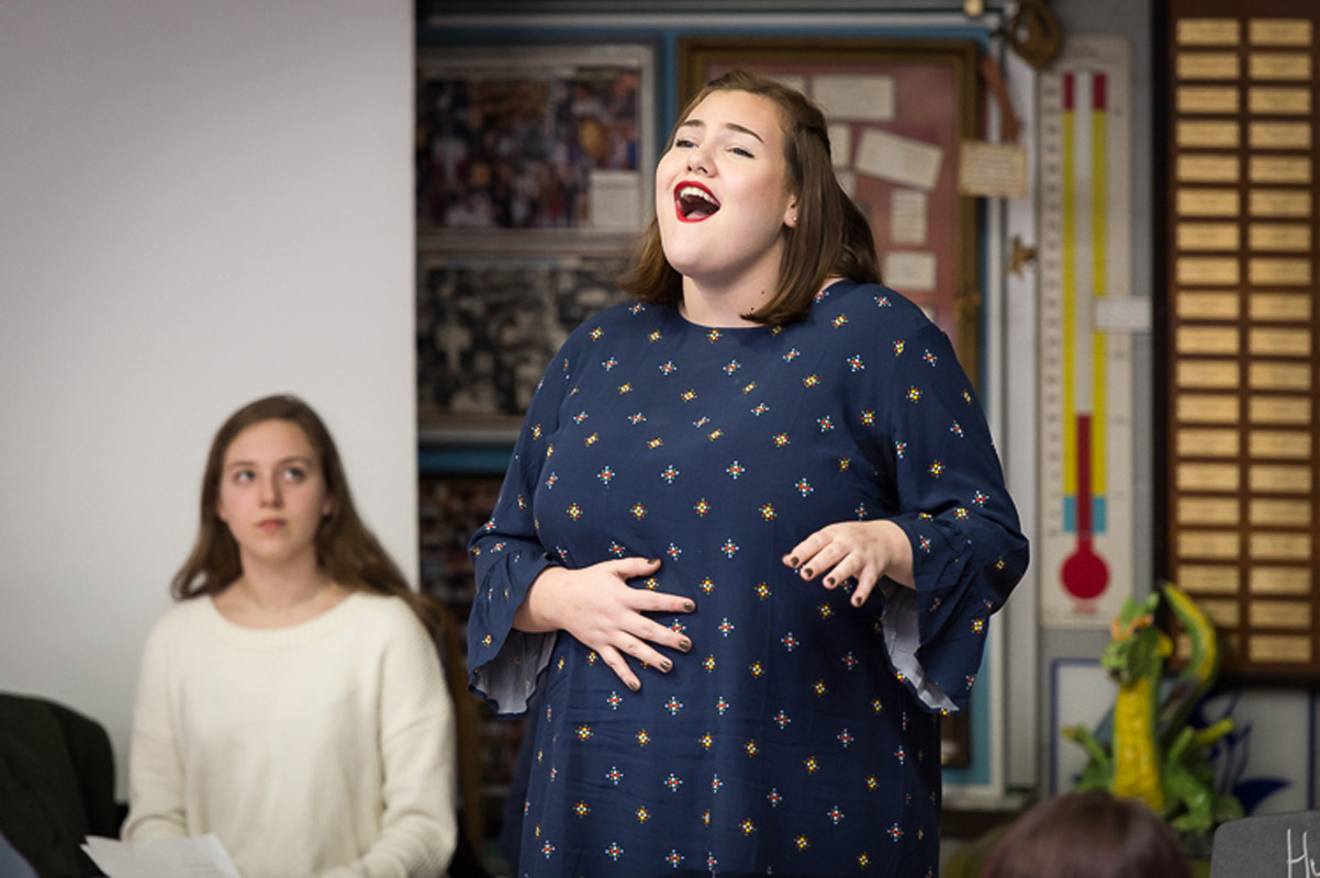 Amelia Maggio gave a stunning performance during the induction. (Darin Reed photo.)