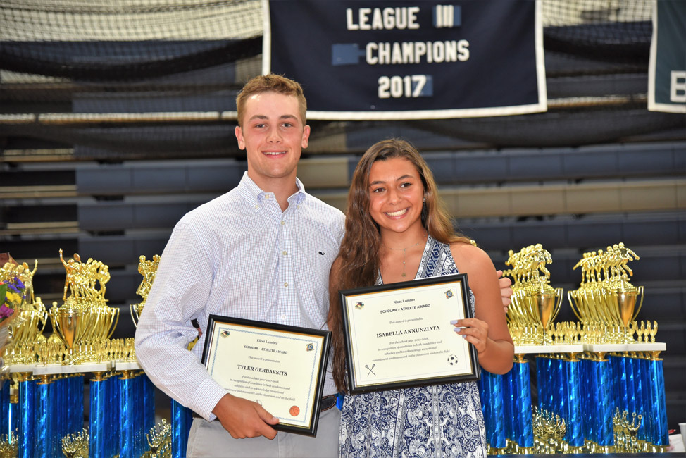Tyler Gerbavsits and Bella Annunziata captured the 2018 Kleet Lumber Scholarship Award