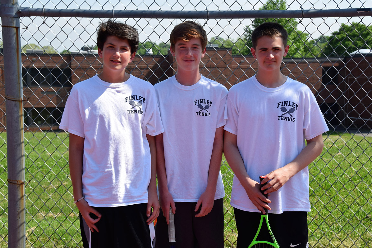 Jack Cesare, Matt Beasley and Sean Hassett all played key roles on the Finley tennis team (12)