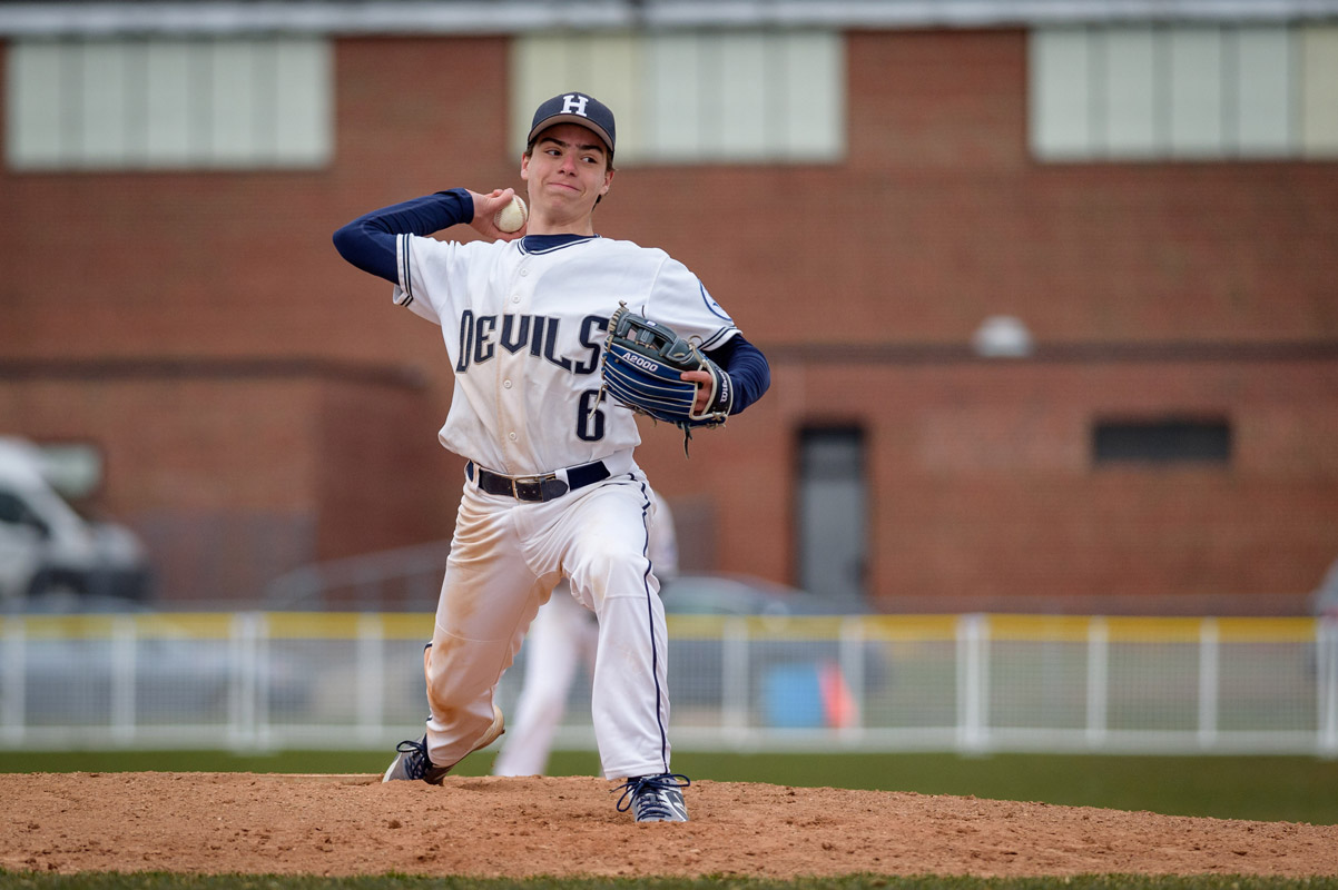 Alex Bellissimo on the mound for the Blue Devil JV baseball team. (Darin Reed photo 