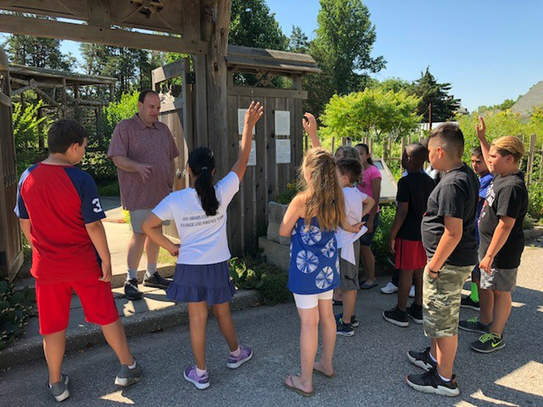 Huntington students in Farmingdale's sustainable horticulture garden