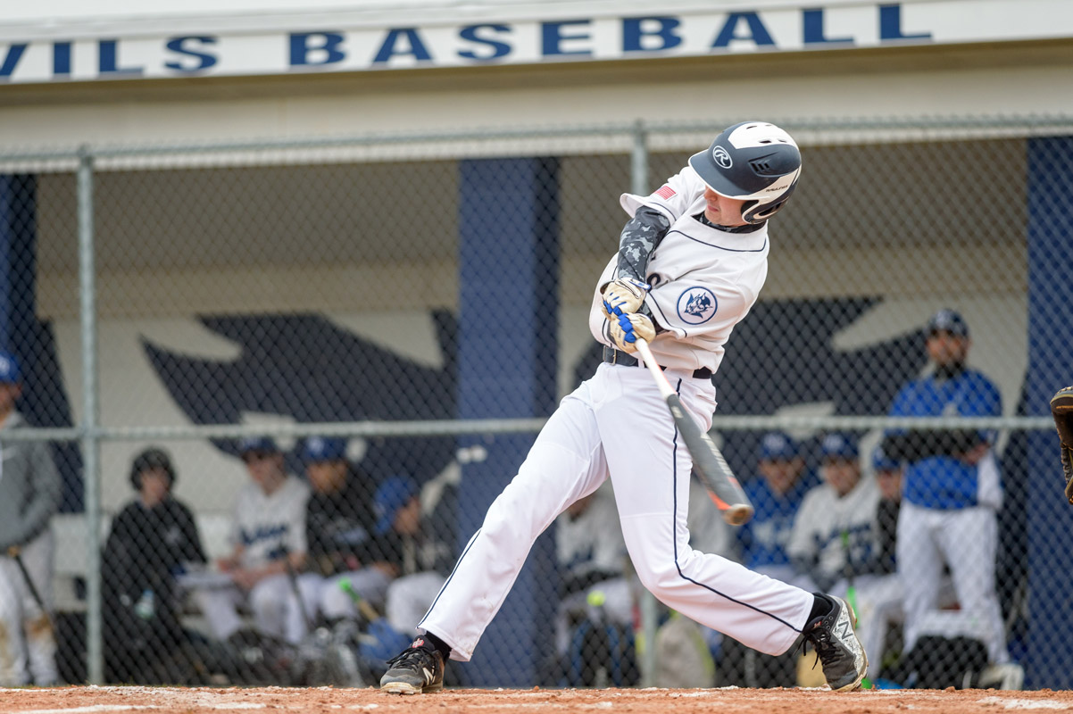 Michael Reed at bat for the Huntington JV baseball team. (Darin Reed photo)