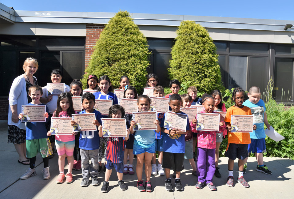 Principal Marsha Neville with May's Washington Ways Award recipients