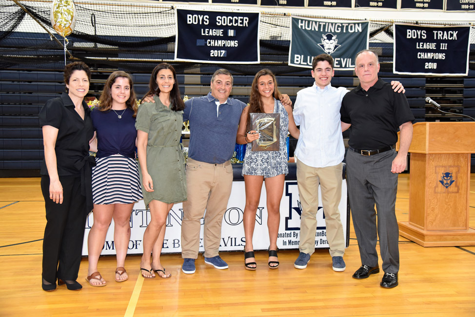 sabella Annunziata (third from right) with her parents and Piccola family members at the senior athletic awards banquet 
