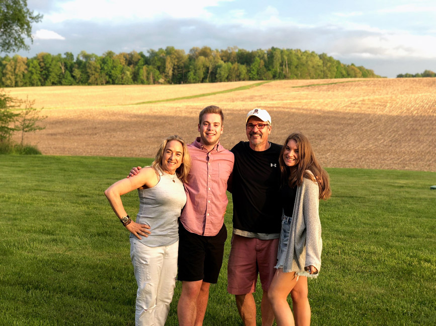 Emily Rogan with her children, Henry and Julia and her husband, Robert.