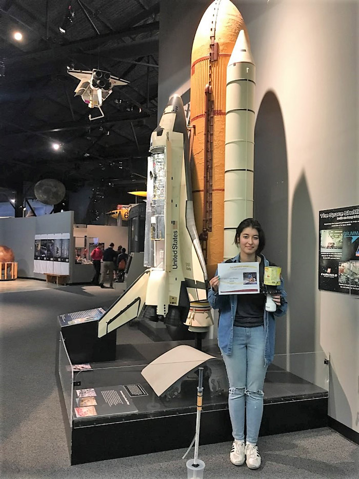 Annabella Matheus at the Cradle of Aviation in Garden City.