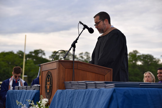 Superintendent James Polansky imparted some words of wisdom to Huntington's Class of 2018.